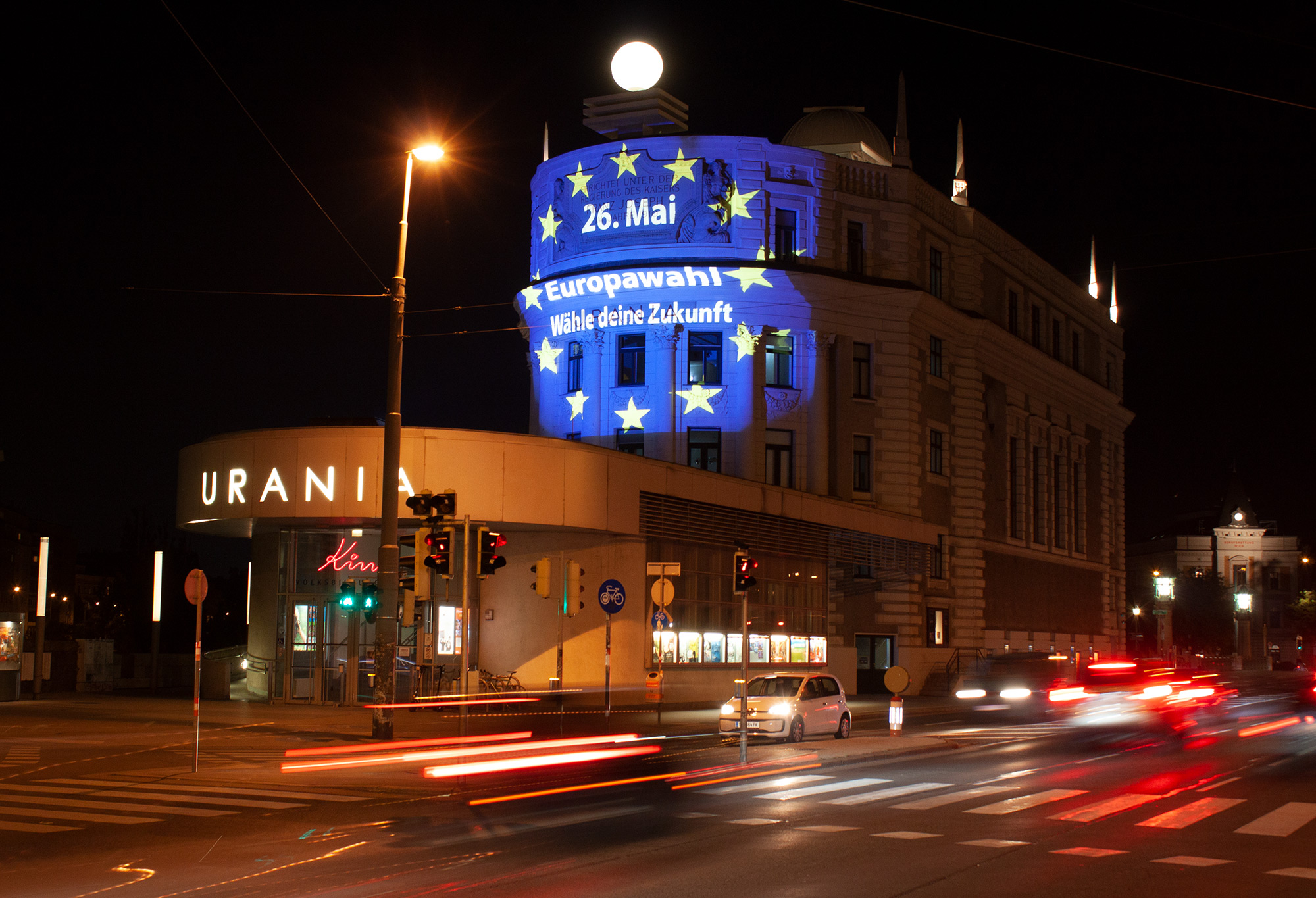 EU-Wahlprojektion – Hofburg – MODULUX, Projektaufnahme 1