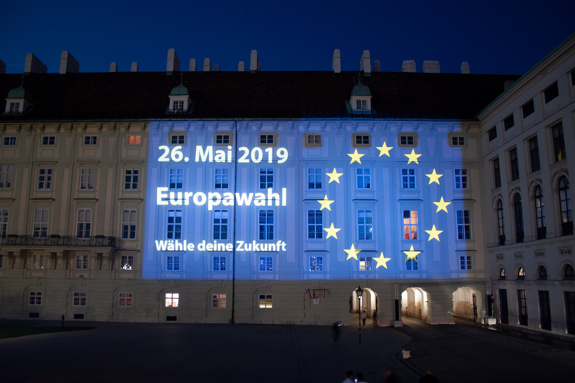 EU-Wahlprojektion – Hofburg – MODULUX, Projektaufnahme 3