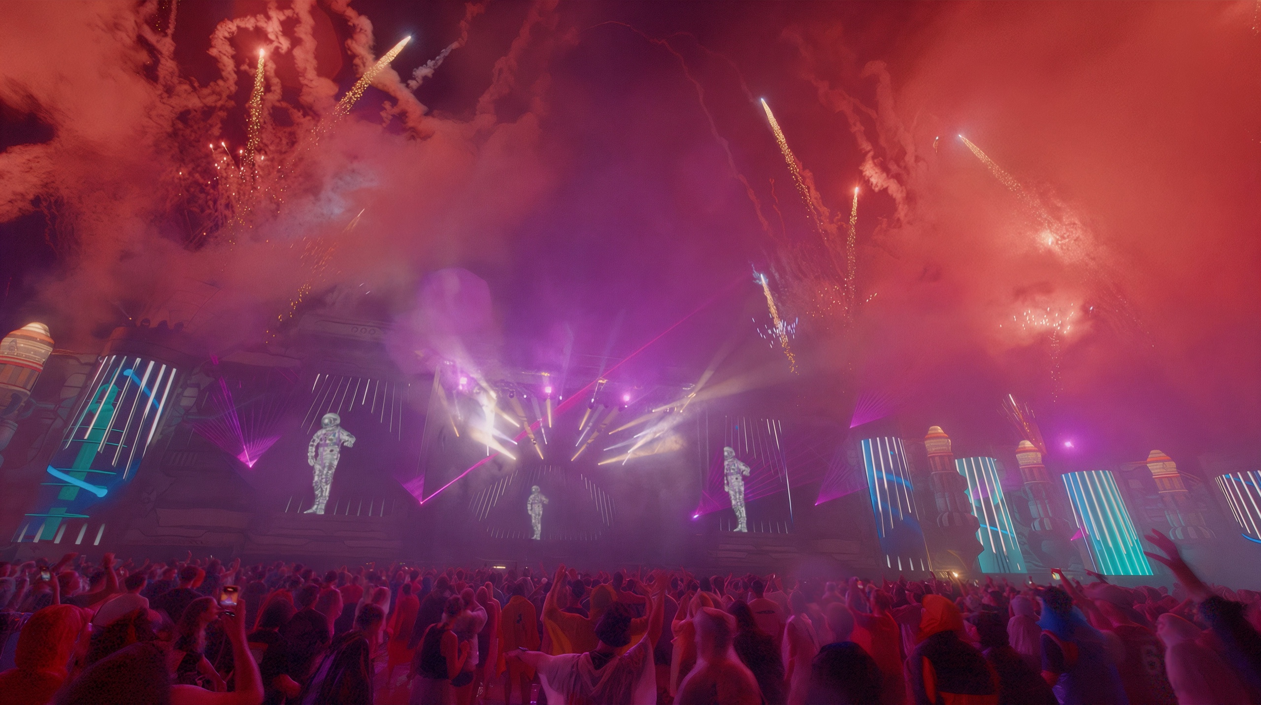 Live-Visuals auf der Bühne beim FM4 Frequency Festival in Sankt Pölten